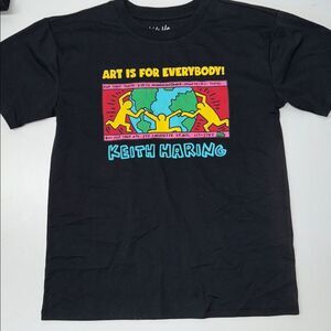 🔥Keith Haring Black Graphic T-Shirt Sz 10/12 new